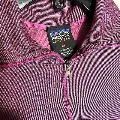 Patagonia Womens Capilene Pink Quarter Zip Pullover Medium‎ - Image 2