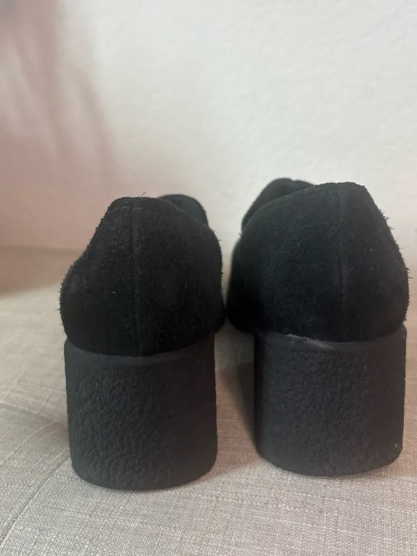 Life Stride Black Suede Block Heel Loafers Size 7.5 - Image 3