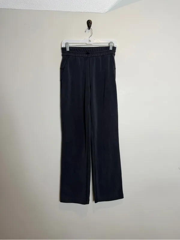 Lululemon Softstreme High Rise Pants Womens 4 Black Wide Leg Lounge Casual - Image 3