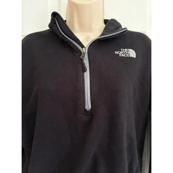 The North Face Womens Large Cropped Fleece 1/4 Zip Black Pullover sweatshirt - Image 5