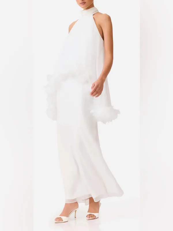 NEW ELLIATT Poppy Tiered Sleeveless white Gown sz XL - Image 6