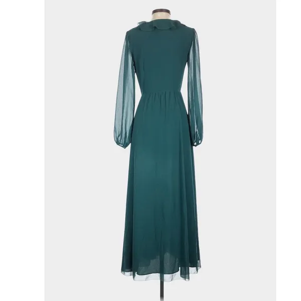 Wilfred Emerald Green Millie Dress Ruffle Chiffon Maxi Size 2 Fairycore - Image 6