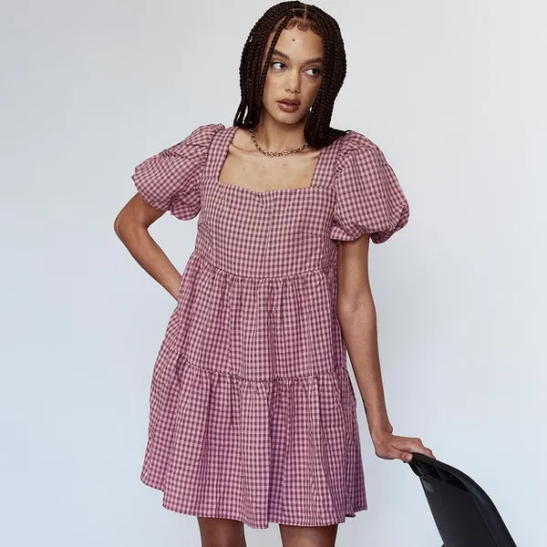 Princess Polly Zalia Mini Dress in Pink / Brown Size 4 New with tag - Image 3