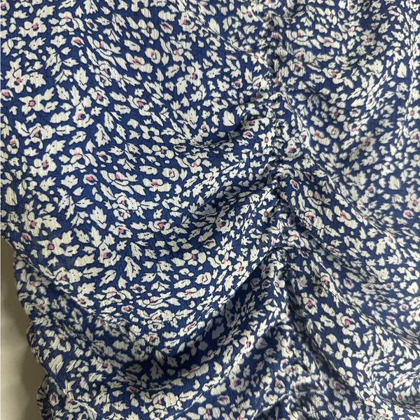 Lulus Small‎ Blue Floral Ruched Mesh Bodycon Dress CP - Image 5