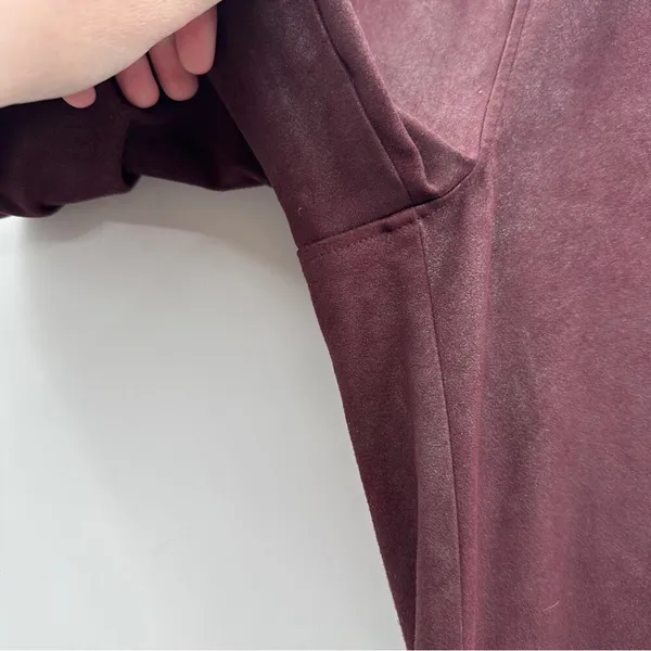 Free People Midnight Burgundy Faux Suede High Rise‎ Ankle Leggings Size S - Image 6
