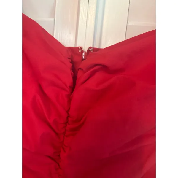 Amanda‎ Uprichard Red Ruched Dress Size Large - Image 4