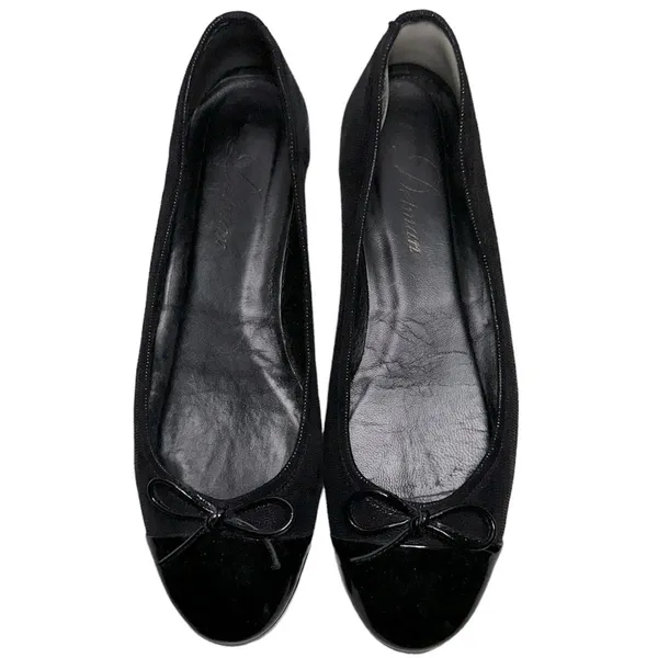 Delman New York Women’s Size 7 Black Metallic Patent Toe Brook Ballet Flats - Image 3