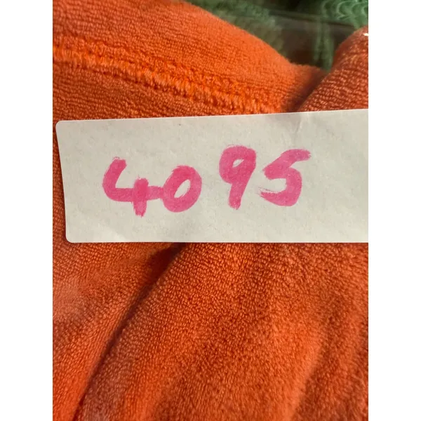 Lilly Pulitzer Orange Terry Cloth Mini Skirt Drawstring Palm Tree Embroidery M - Image 7