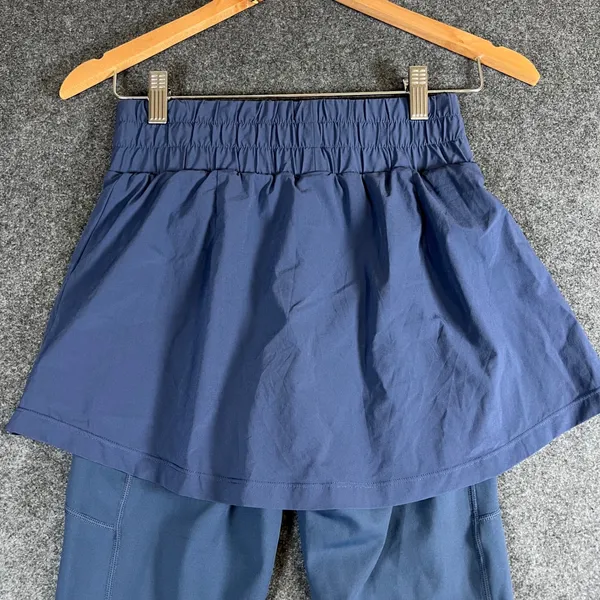 POPFLEX Women XXS Navy‎ Blue Skirted Leggings 25" Inseam High Waist Activewear - Image 7