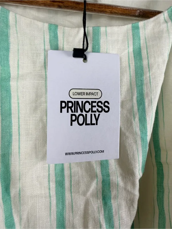 New princess polly Lewisa Stripe Sleeveless Maxi Dress in cream green size 10 - Image 6