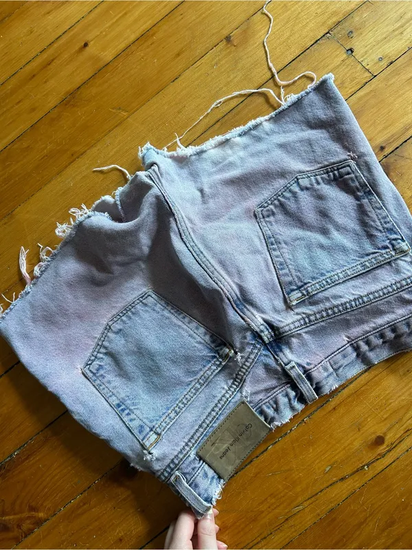 Calvin Klein vintage purple wash distressed shorts 28 - Image 6