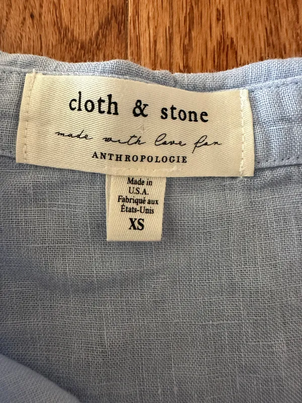 Cloth & Stone by Woman’s Paint-Splattered Linen Buttondown, Sz XS - Image 9
