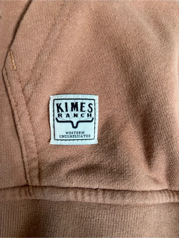 Kimes Ranch "Side Winder" Hoodie S Colorblock Western Style Brown Cream Cotton - Image 5