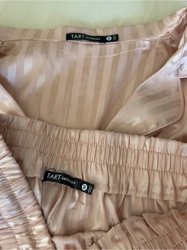 Tart Pink striped pajama short set - Image 3