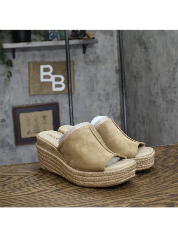 NWT Lifestride Platform Wedge Sandal Slip-On Biscotti Beige Brown 7.5M - Image 8