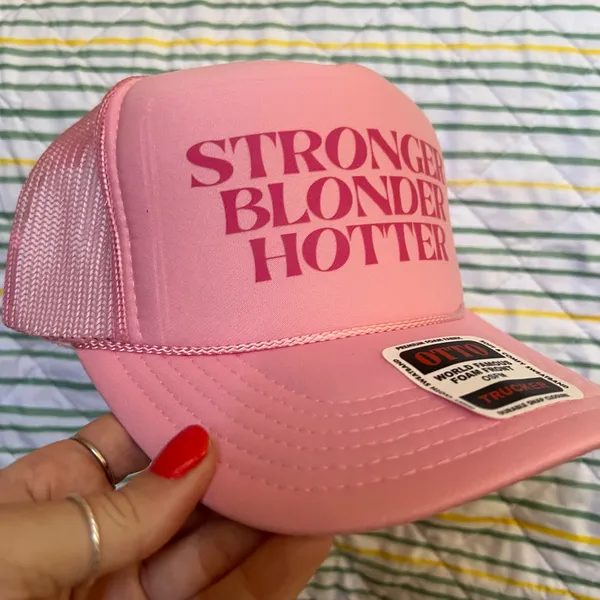 Stronger blonder hotter country inspired trucker hat - Image 2