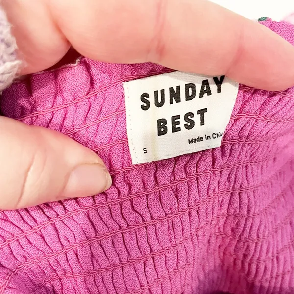 Sunday Best Sinatra Smocked Puff-Sleeve Crop Blouse Top Jam Packed Floral Small - Image 4
