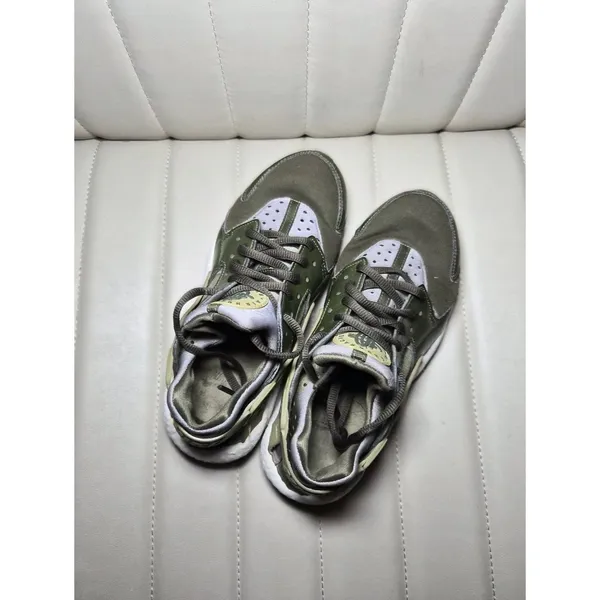 CROC SKIN Sneakers Hurache Olive Green Athletic Sneakers - Casual 6.5 Shoes - Image 2
