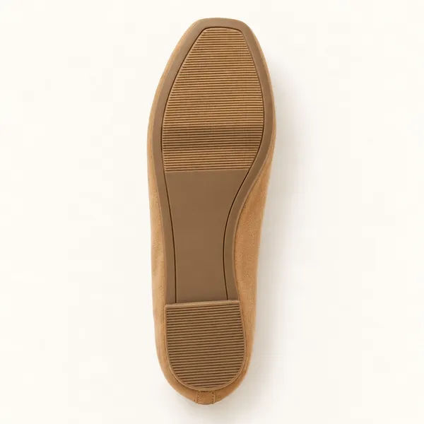 A New Day Neve Tan Microfiber Memory Foam Ballet Flats Brown Square Toe 6.5 - Image 4
