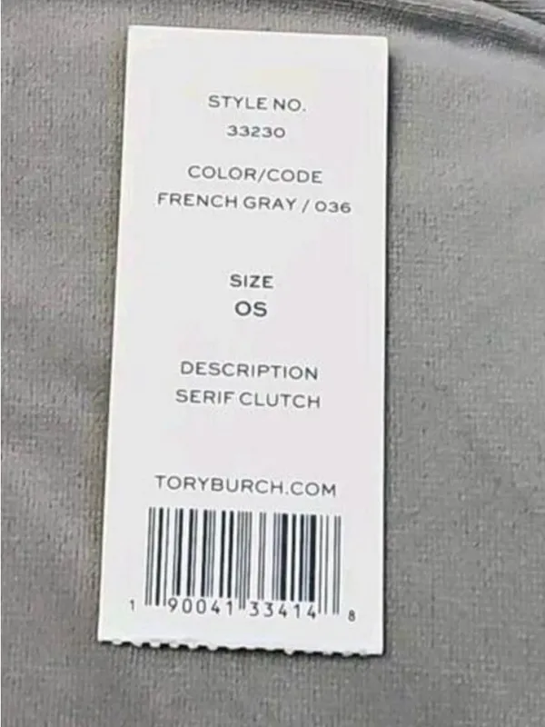 Tory Burch Miller Logo Folding Serif Clutch in French Gray - NWOT - Image 5
