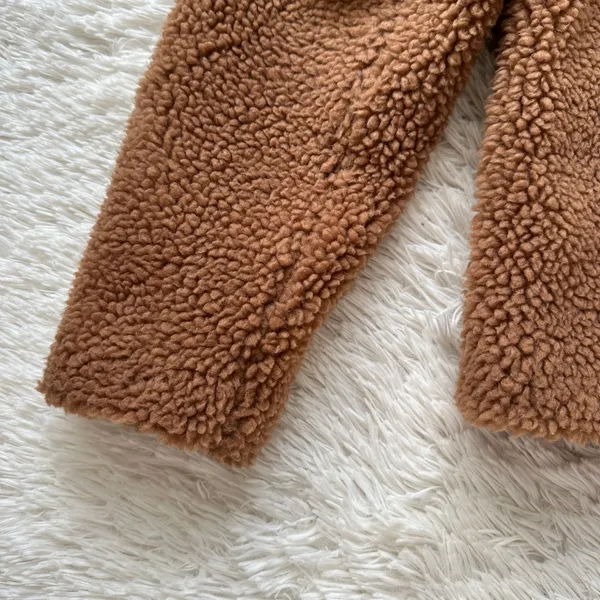 Abercrombie And Fitch Brown Sherpa Button Up Coat Size L - Image 10