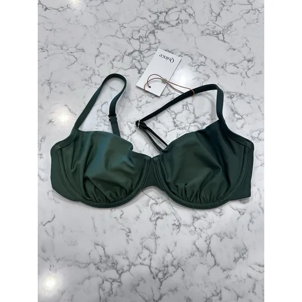 NWT Quince Palm Green Italian Demi Bikini Top Size Large - Image 3