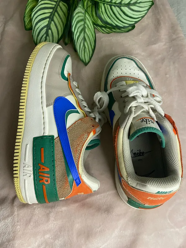 Nike Air Force 1 Shadow Blue Green Womens Size 8 - Image 5