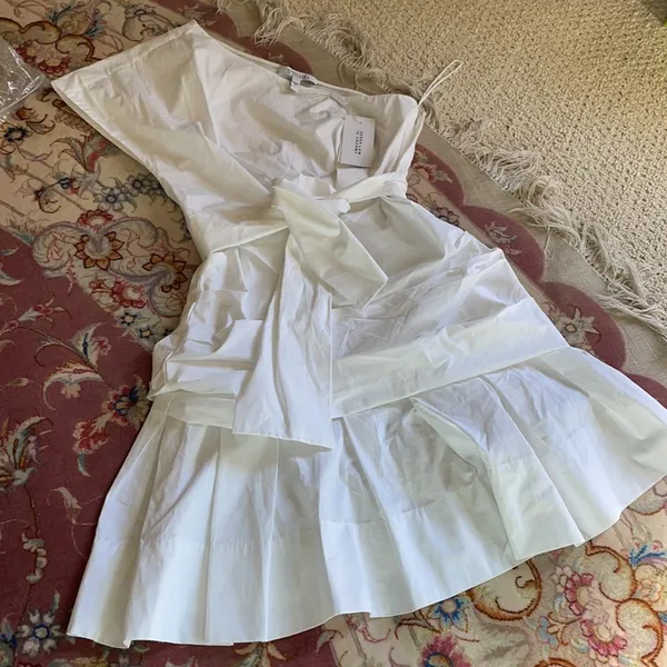DEREK LAM 10 CROSBY Tie Front Poplin dress - Image 4