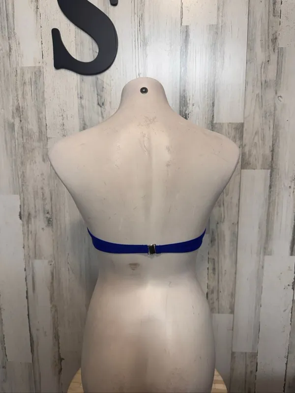 SheIn Blue Colorblock Scalloped Strapless Bikini Top Swimsuit Womens Small Push Up - Image 5