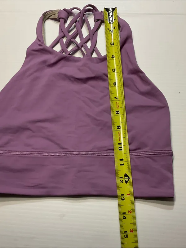 Lululemon Free to Be High-Neck Longline Bra Wild A/B Cup - Wisteria Purple Sz 6 - Image 6
