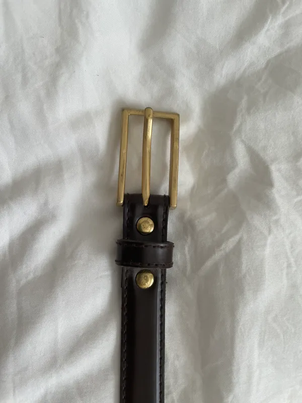 Thin Dark Brown Leather Belt - Image 2
