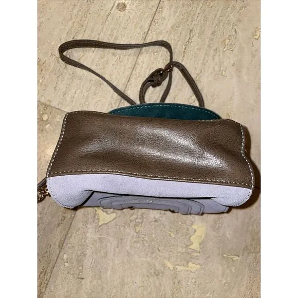 dayaday Leather Suede Purse Handbag Brown‎ 6.5"x6"x2.5" - Image 6