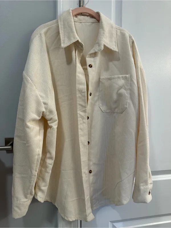 Cream Corduroy Button - Image 3