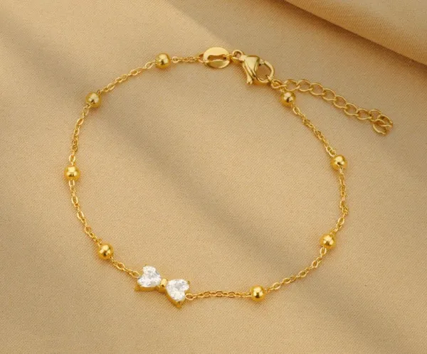 Adjustable Bow Charm Bracelet for Women Gold - Image 3