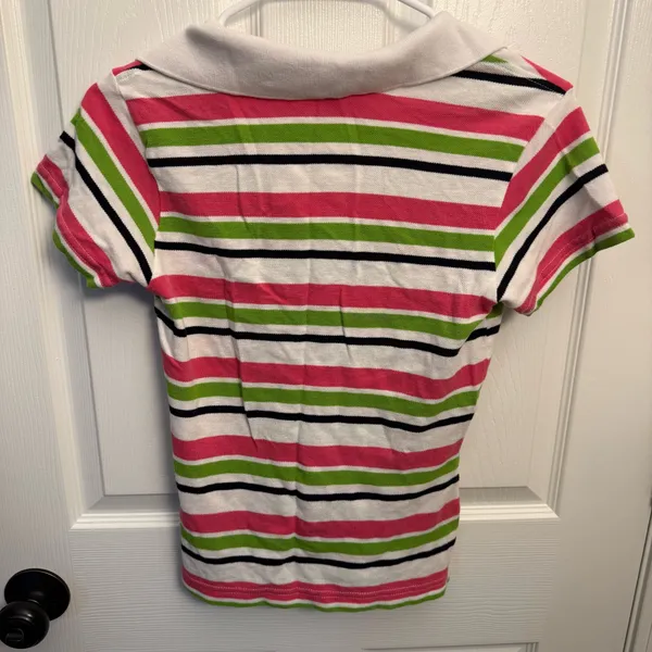 Steve & Barry’s Y2K Striped Polo Shirt - Image 2