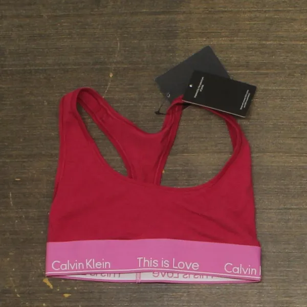 NWT Calvin Klein Womens Pride This Is Love Tonal Unlined Bralette Persian Red XS - Image 3