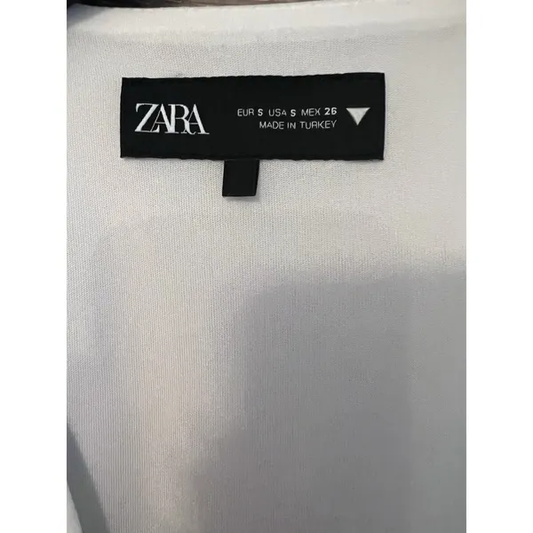ZARA White Open Front Tie Vest Size Small Fitter Modern - Image 3