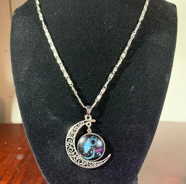 Celestial Crescent Moon Necklace - Image 2