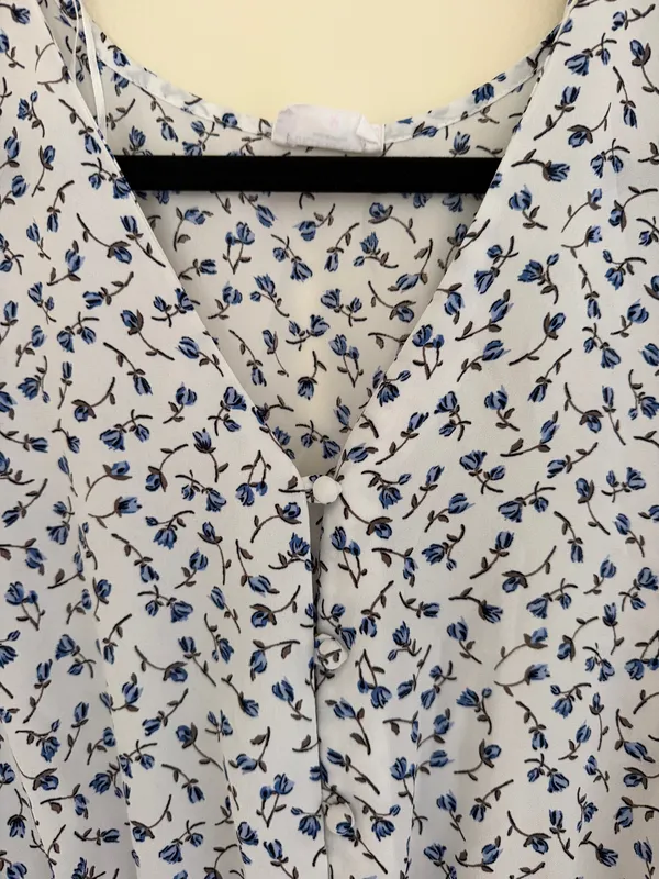 Sienna Sky Floral Blouse- Blue/white/medium - Image 3