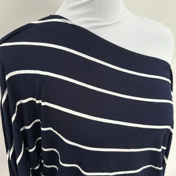 White Birch Navy and White‎ Striped Top Sz SM - Image 2