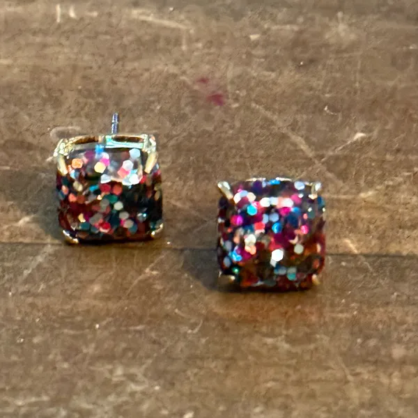 Kate Spade multicolor confetti square stud earrings - Image 5