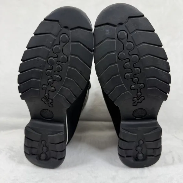 Timberland Black Leather Heeled Ankle‎ Boots Contrast Stitching Lace Up 7.5 READ - Image 14
