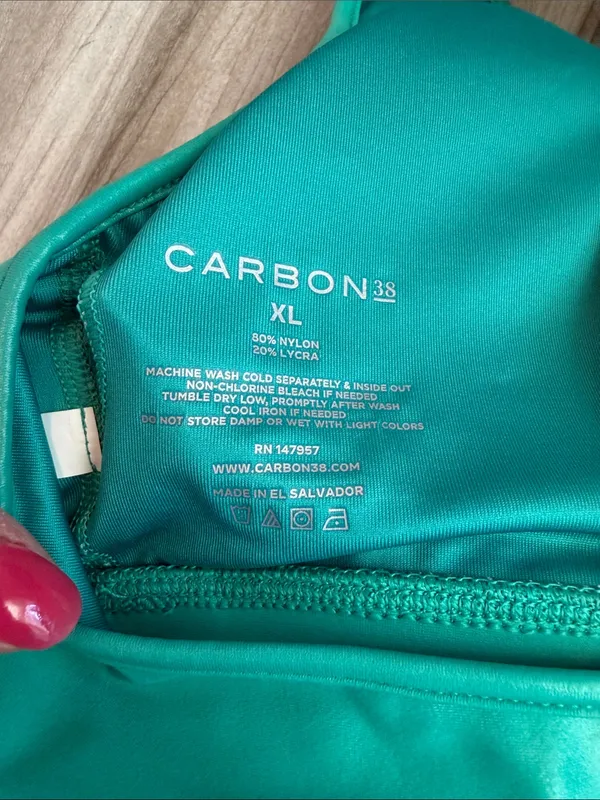 Carbon38 Shine Green Sports Bra XL - Image 5
