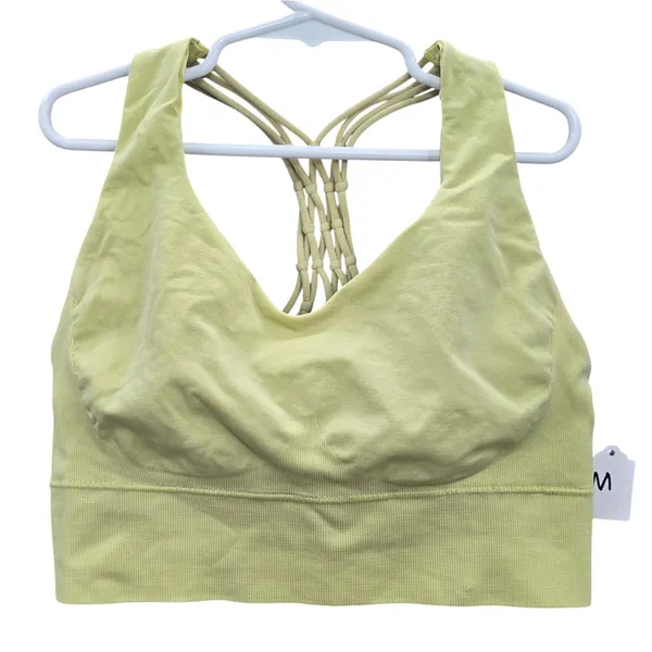 Y2K Green 90s 2000s Crisscross Macrame Retro Activewear Sports Bra‎ Top Medium - Image 2