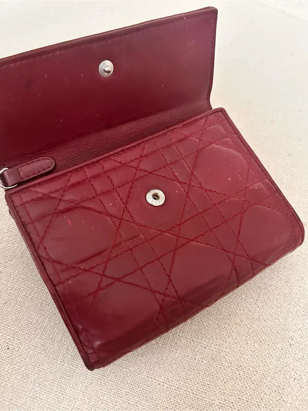 Christian Dior Lady Dior Leather Compact Wallet - Image 7