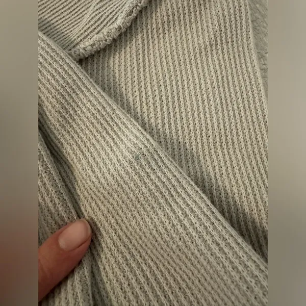 We The Free Asher Thermal Tan Oversized V-neck Long Sleeve Top Size Medium READ - Image 3