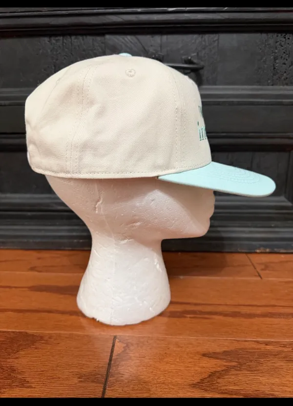 Riverbed Threads “Financially irresponsible!” adjustable hat - cream & sea green. Gently warn and in excellent condition & clean. Unisex/ One size. Non-smoking home. Priced at as is condition. Don’t like my price make a reasonable offer. - Image 3
