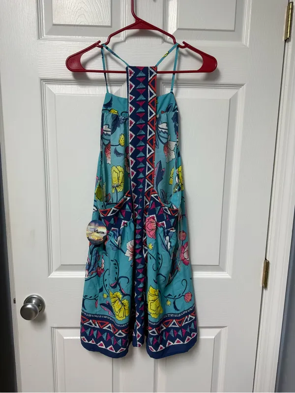 BeBop Turquoise Floral Maxi Dress with Pink & Yellow Accents - Image 5