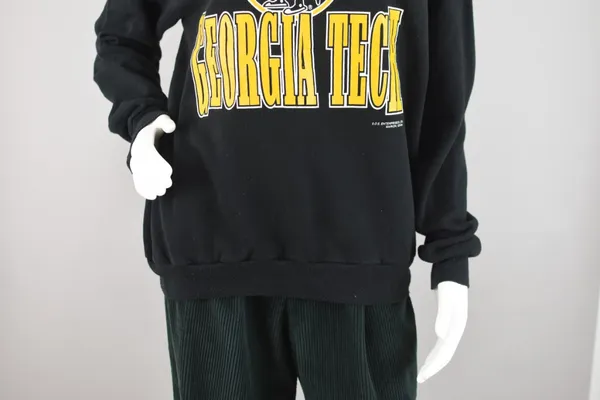Vintage Georgia Tech Yellow Jackets Sweatshirt, Size Small - Medium - Image 3