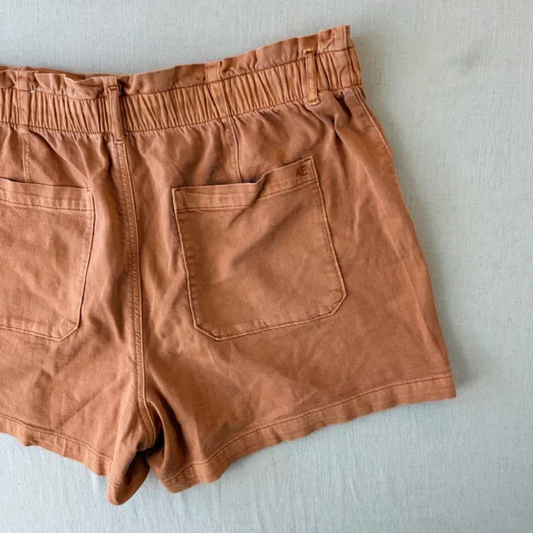 American Eagle Mom Shorts Womens 18 Orange Button Fly High Waisted Stretch Twill - Image 5